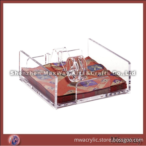 Clear Square Finely Processed Acrylic/Perspex Napkin Case/Box